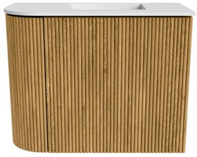 Mondiaz Joya 50cm toiletmeubel ronding links oak met wastafel faye rechts 1 kraangat talc