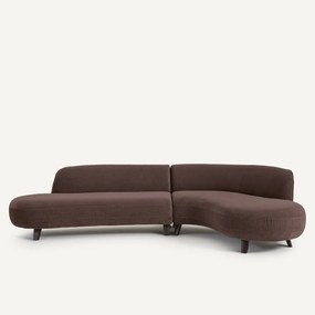 Hoekbank van linnen fluweel, Rosebury, ontwerp door Emmanuel Gallina