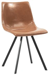 vidaXL Eetkamerstoelen 2 st kunstleer cognackleurig