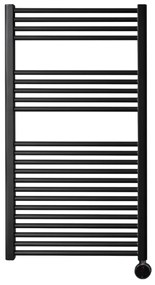 Sanicare elektrische design radiator 60x112cm zwart met thermostaat rechts chroom