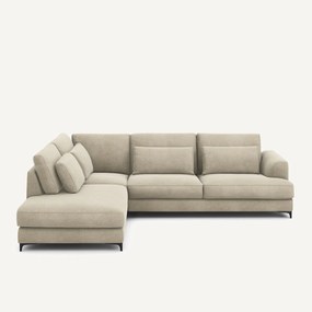 Omvormbare hoekbank links, in linnen fluweel, Marsile