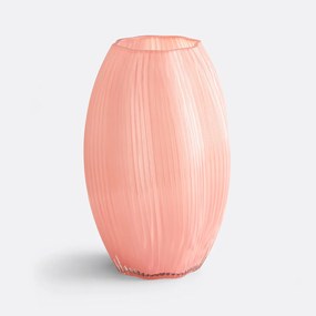 Gestreepte glazen vaas, hoogte 27 cm, OLMA