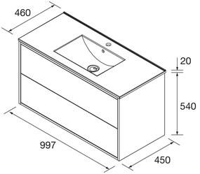 Muebles Ideal badmeubel 100cm met wastafel wit mat