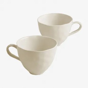 Set Van 2 Mokken 40 Cl In Steengoed Belvere Gardenia Wit - Sklum