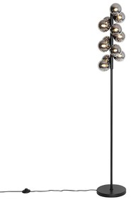 Vloerlamp zwart met smoke glas 12-lichts - Bianca Art Deco G9 Binnenverlichting Lamp