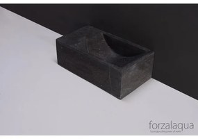 Forzalaqua Venetia Xs fonteinbak 29x16x10cm wasbak Rechts 1 kraangat links Natuursteen Hardsteen gezoet 100233