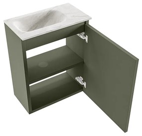 Mondiaz Ture DLux toiletmeubel 40cm army met wastafel ostra links met kraangat