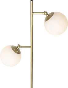 Smart vloerlamp goud met mat glas incl. 2 Wifi P45 - Pallon