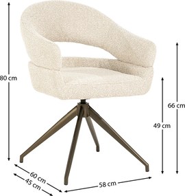 Eetstoel Brons Frame Beige