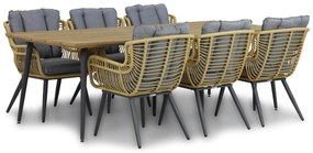 Tuinset 6 personen 240 cm Wicker/Aluminium/Aluminium/wicker Zwart Coco Azzano/Montana