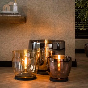 Lage Vloerlamp Grijs Rookglas 48 Cm