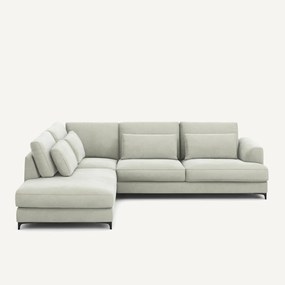 Omvormbare hoekbank links, stonewashed fluweel, Marsile