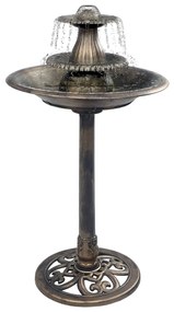 vidaXL Vogelbadje met fontein 50x91 cm kunststof bronskleurig
