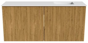 Mondiaz Joya 90cm toiletmeubel oak met wastafel faye rechts 1 kraangat talc