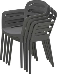 Garden Impressions Mira tuinstoel donker grijs - 2 stuks