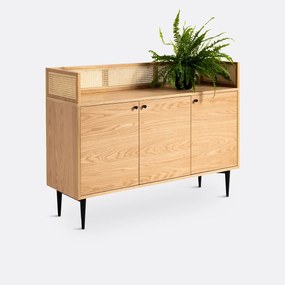 Buffetkast van eikenhout, fineer en rotan, Noya