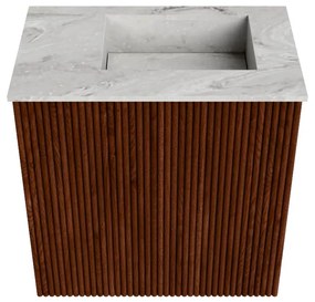 Mondiaz Joya DLux 40cm toiletmeubel ruby met wastafel faye rechts 1 kraangat glace
