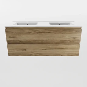 Mondiaz Aivy badmeubel 120cm chai met wastafel keramiek wit glans dubbel 2 kraangaten