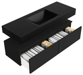 Zaro Alan badmeubel 130cm urban 2 lades met vrijhangende wastafel cloud midden 1 kraangat urban
