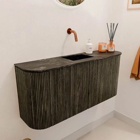 Mondiaz Joya DLux 95cm toiletmeubel ronding links/rechts shadow met wastafel faye midden zonder kraangat lava