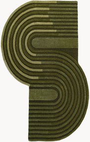 Handgetuft hoog-laag wollen vloerkleed Conway Retro Shaped