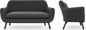 The Outsider Lounge Tuinbank - Jonah - 2 zits - Antraciet - Wicker - The Outsider