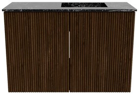 Mondiaz Joya DLux 60cm toiletmeubel walnut met wastafel faye rechts zonder kraangat lava