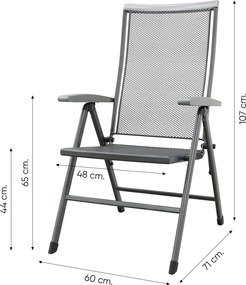 Royal Garden Balero ronde verstelbare tuinset strekmetaal Ø90 cm.