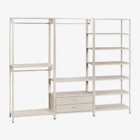 Janine 3-delige Open Modulaire Kledingkast Met Stalen Planken Tapioca Beige - Sklum
