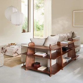 Lage boekenkast in massief notenhout, groot model, ILOSS