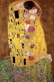 Poster Gustav Klimt - De kus, (61 x 91.5 cm)