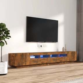 vidaXL 3-delige Tv-meubelset met LED bewerkt hout gerookt eikenkleurig