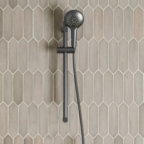 Saniclear Iron glijstangset met 2 standen handdouche verouderd ijzer - gunmetal
