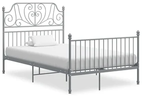 vidaXL Bedframe metaal grijs 120x200 cm
