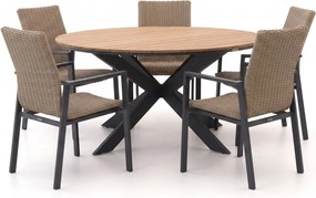 + 10% kassakorting | Diningset Manifesto | 5 personen polywood | Tuinset stapelbaar | 6-delig | Kees Smit Tuinmeubelen