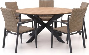 Diningset Manifesto | 5 personen polywood | Tuinset stapelbaar | 6-delig | Kees Smit Tuinmeubelen