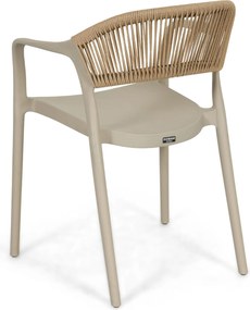 Tuinset 6 personen 150 cm Kunststof Taupe Domani Furniture Toscano/Ancona