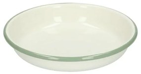 Bord diep, emaille, groengrijs/wit,Ø 15 cm