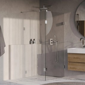 Brauer Void profielloze inloopdouche 100cm met 30cm zijwand chroom