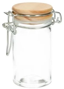 Beugelpotje met houten dop, glas, 90 ml