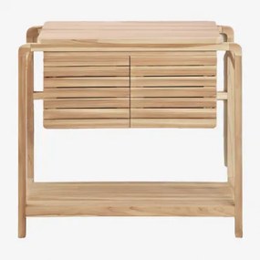 Bradley Teakhouten Badkamermeubelset Zonder Wastafel & Spiegelloze & Zonder Kraan & ↔︎ 90 Cm - Sklum