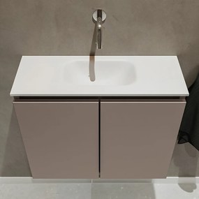 Mondiaz Ture 60cm toiletmeubel smoke met wastafel talc midden geen kraangat