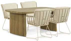Tuinset 4 personen  Aluminium/rope Taupe 4 Seasons Outdoor Fabrice/Falcon