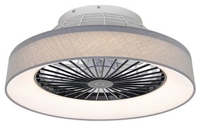 Plafondventilator met lamp grijs incl. LED met afstandsbediening - Emily Modern rond Binnenverlichting Lamp