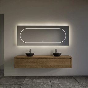 Gliss Design Ares badmeubel 180cm 2 lades castle brown zonder waskom