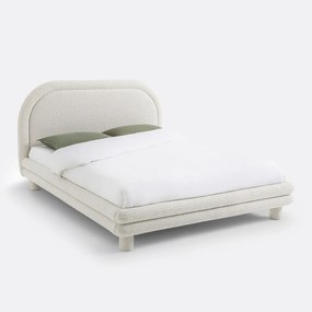 Bed met beddenbodem, bouclette stof, Mendosa