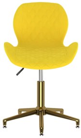 vidaXL Kantoorstoel draaibaar fluweel geel
