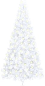 vidaXL Kunstkerstboom met LED's en standaard half 240 cm PVC wit