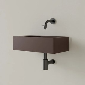 Sanigoods Luko fontein 40x22cm links zonder kraangat choco bruin