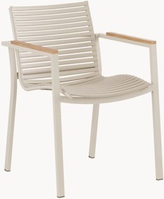 Stapelbare tuinstoel Mood Square van metaal met armleuningen